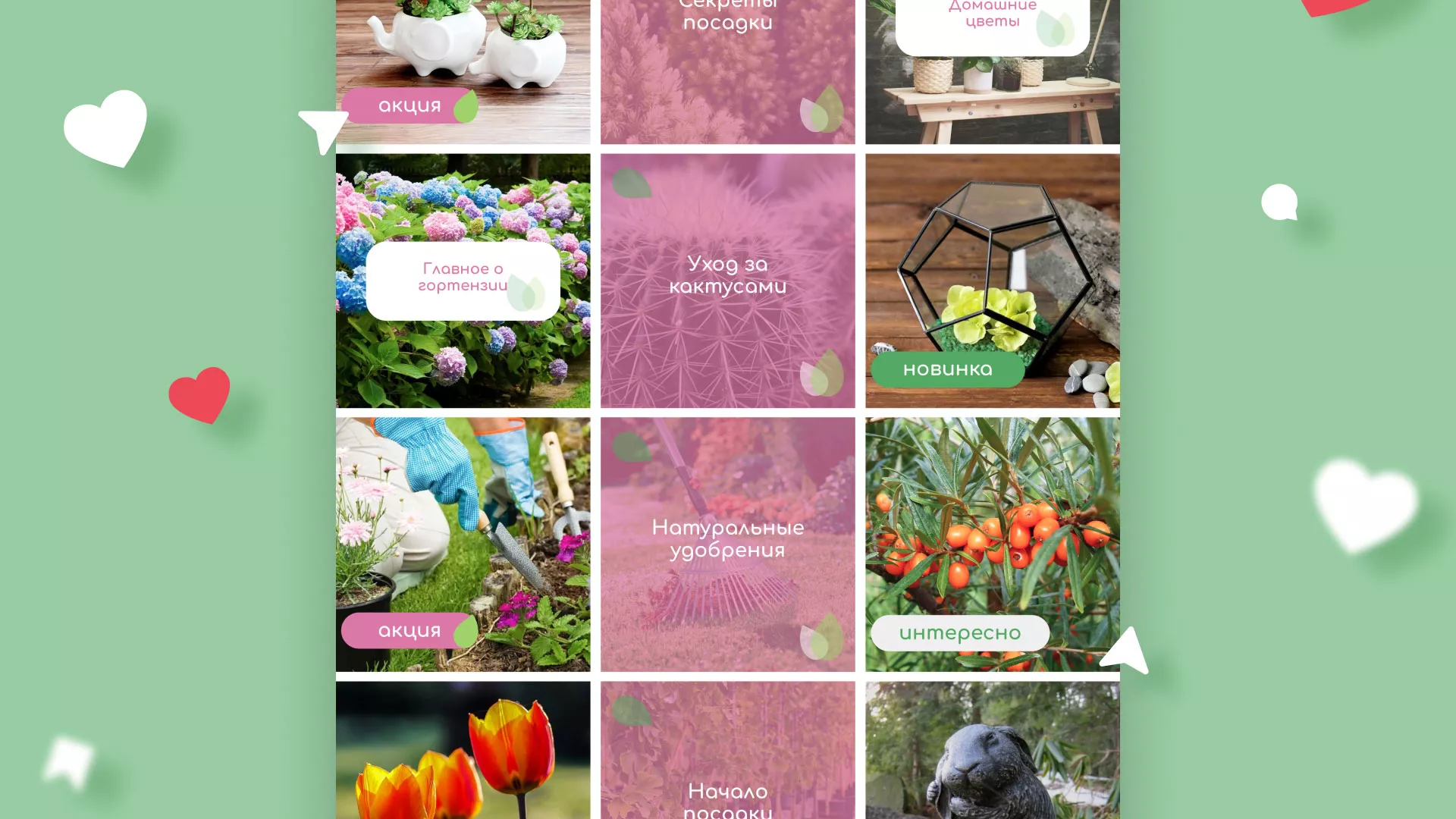 Разработка оформления профиля Instagram для магазина «Floraint» в Тамбове