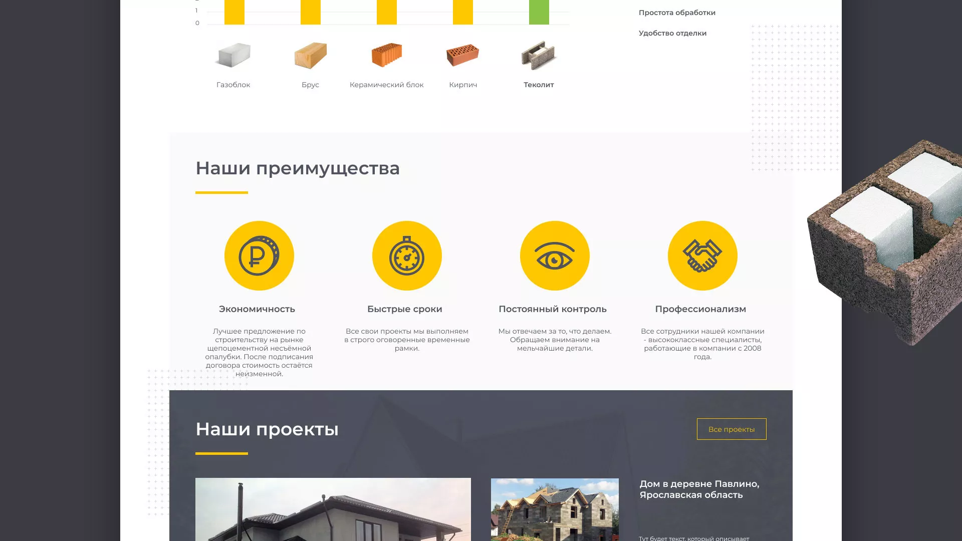 Создание сайта для строительной компании «ЭКОДОМ» в Тамбове